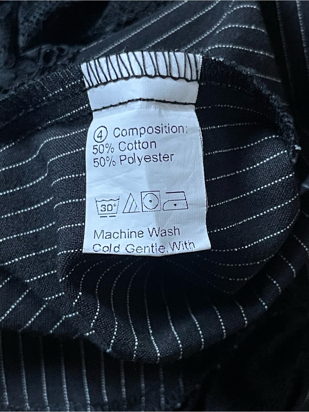 Y2K Black Pinstripe Lace-Hem Mini Skirt - Picture 4 of 4